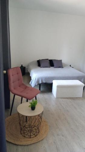 Krevet ili kreveti u jedinici u okviru objekta Gîte des Sagards