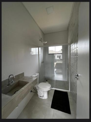 Koupelna v ubytování Residencial Violetas