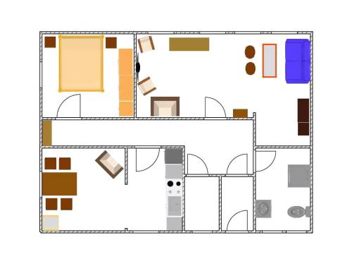 a floor plan of a house at Ferienhaus Barbara in Kittlitz