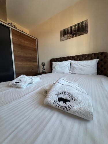 Postel nebo postele na pokoji v ubytování Black Bear Apartment