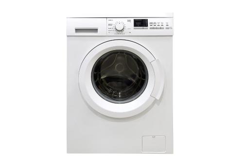 a white washing machine isolated on a white background at Casa Simona - Happy Rentals in Sennori
