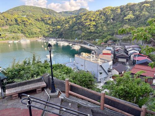 a view of a body of water with a river at Hav Living in Oshima