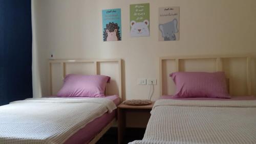 two beds sitting next to each other in a room at Comfort Plaza A in Cairo