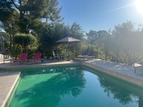 Бассейн в B&B naturist Villa Oriél Figanieres или поблизости