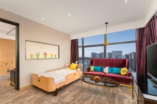 TV a/nebo společenská místnost v ubytování Shijiazhuang Ximeijin Continental Hotel