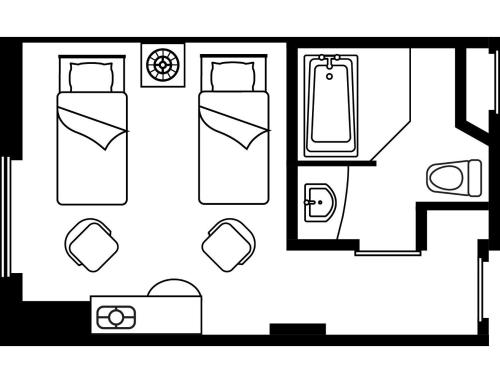 a black and white floor plan of a house at Citadines Central Shinjuku Tokyo in Tokyo