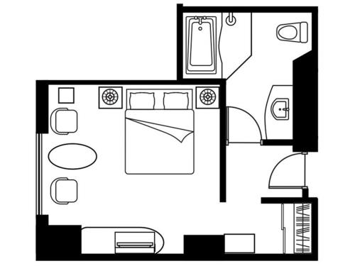 a black and white floor plan of a house at Citadines Central Shinjuku Tokyo in Tokyo