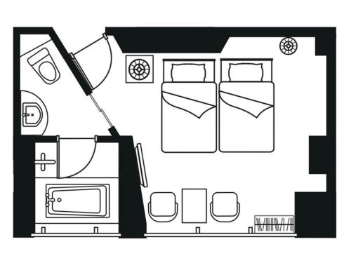 a black and white floor plan of a house at Citadines Central Shinjuku Tokyo in Tokyo
