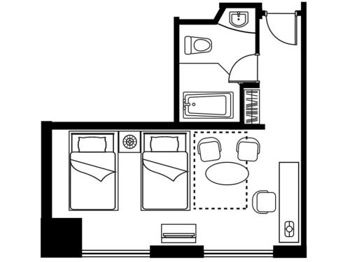 a black and white floor plan of a house at Citadines Central Shinjuku Tokyo in Tokyo