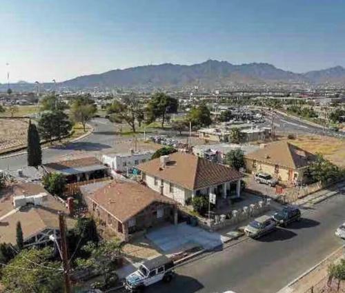 an aerial view of a small town with houses at Entire Home Near Cordova Intl Bridge in El Paso