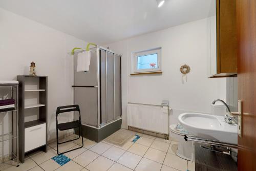 Koupelna v ubytování Ferienwohnung Schwäbische Alb