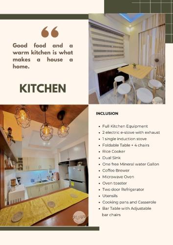 a catalogue of a kitchen with a picture of a dining room at Homestay by ViJiTa 2bedroom condo in Manila