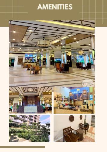 a collage of photos of a building with a lobby at Homestay by ViJiTa 2bedroom condo in Manila