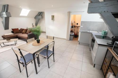 Kuchyň nebo kuchyňský kout v ubytování Appartement spacieux et lumineux