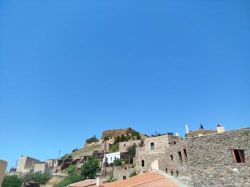 a view of the city of dubrovnik from a castle at Volissos Sea View Maisonettes in Volissos
