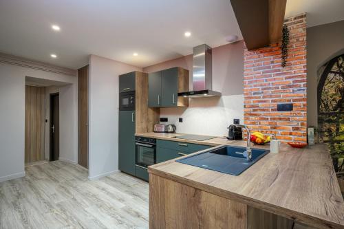 Kuchyň nebo kuchyňský kout v ubytování Le 16-Appart'Hôtel-GregIMMO