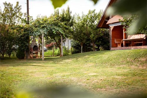 a house with a grass yard next to a building at APARTMA-SPA NATURA in Sveti Jurij ob Ščavnici