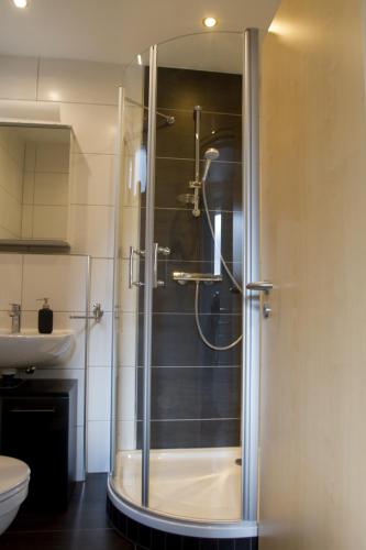 Bilik mandi di Ferienhaus Borneich