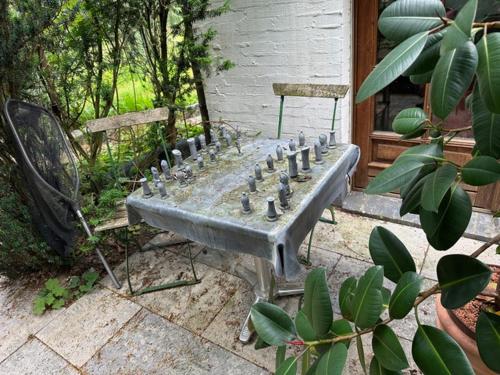 Κήπος έξω από το Ferienwohnung im Reetdachhaus Hallerhus