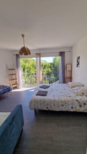 Ένα ή περισσότερα κρεβάτια σε δωμάτιο στο Havre de repos
