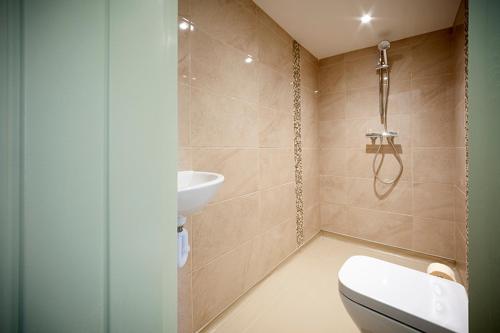 a bathroom with a toilet and a sink at King William in Luton