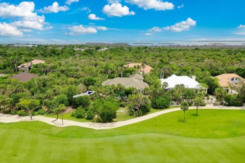 an aerial view of the golf course at the resort at Sanctuary Chateau in Sanibel