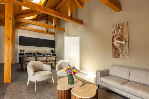 Χώρος καθιστικού στο Valkse Hoeve met Hottub | 6 personen
