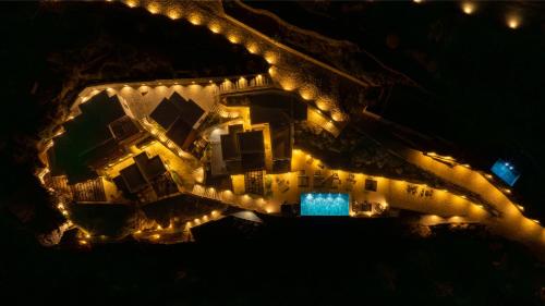 an overhead view of a building with lights at Sigma Residences Boutique Hotel in Exámbela
