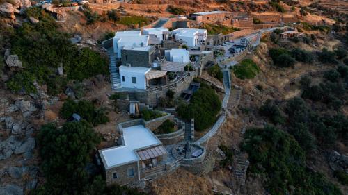 an aerial view of a house on a mountain at Sigma Residences Boutique Hotel in Exámbela