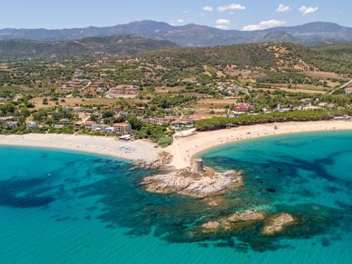 an aerial view of a beach and the ocean at Felix Hotels - Galanias Hotel & Retreat in Bari Sardo