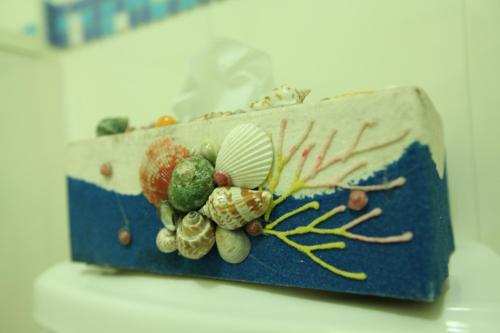 a cake with seafood on it sitting on a table at Relax heart B&B in Dongshan