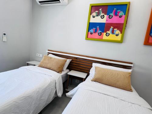 Apartments with tropical garden and sea water pool