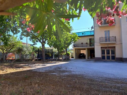 a building with a tree in front of it at La casa di Memy in Gualdo Tadino