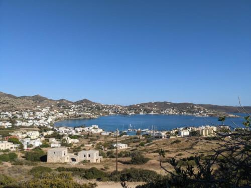 a view of a town and a body of water at Katokia Kokkina in Finikas
