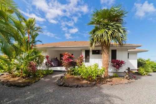 a house with palm trees in front of it at Kona Vistas by SkyRun Kona Coast in Kailua-Kona