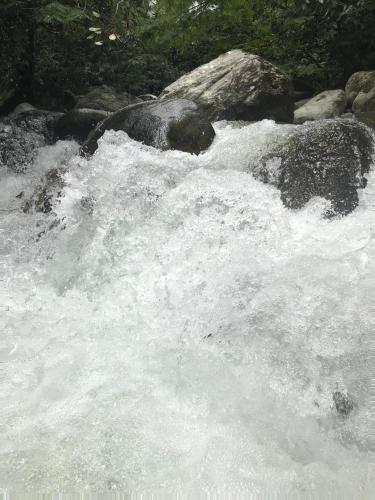 a pile of white water in a river at Refugio Cumaná Entero in San Rafael