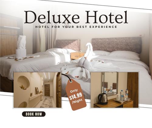 a collage of pictures of a hotel room at The View Pyramids Gold Two in Cairo