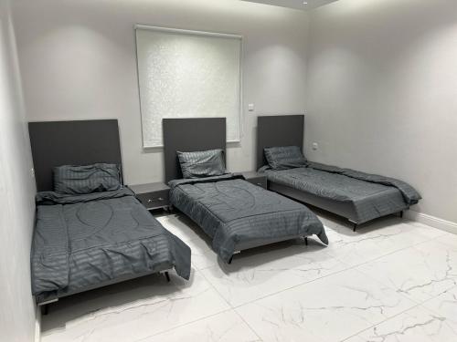 a bedroom with two beds and a mirror at Home apartment 2 in Medina