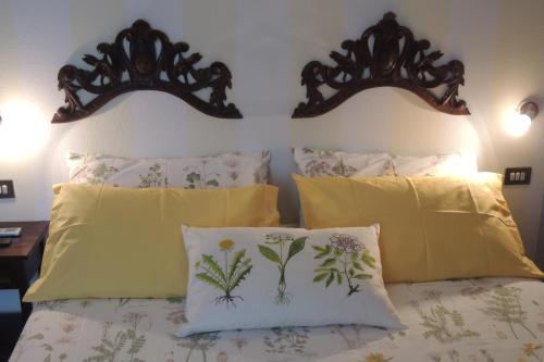 a bed with two headboards and two pillows at Agriturismo Il Cavallino Saturnia in Semproniano