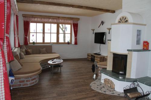 Kuchyň nebo kuchyňský kout v ubytování Alpenchalet Gosau