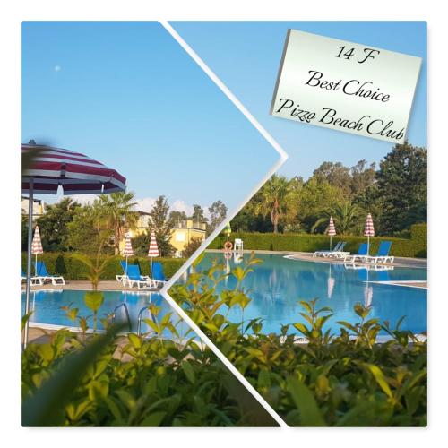 a collage of photos of a pool at a resort at Sunshine calabria in Pizzo