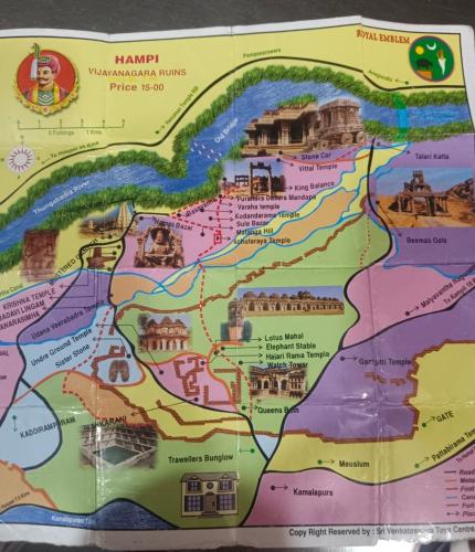 a map of the incan trail in machu picchu at Hampi Anjana home stay in New Hampi