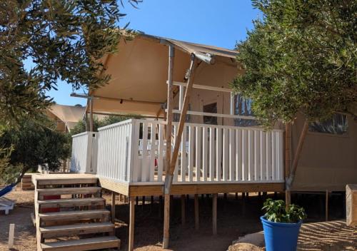 a house with a gazebo in a yard at CHEZ YAYA - Sea View Luxury Lodges in Emborios Kalymnos
