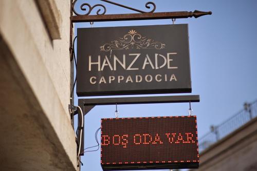 a sign that reads hamazaazaazaazaazaazaazaazaazaazaaza at Hanzade Cappadocia in Goreme