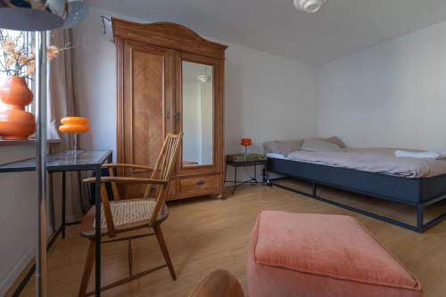 Ένα ή περισσότερα κρεβάτια σε δωμάτιο στο Ruhige Lage Apartment in Unterbilk