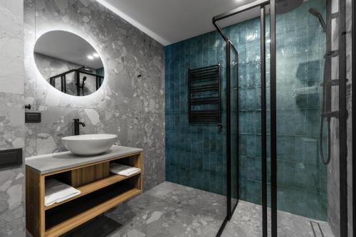 Koupelna v ubytování Aparthotel Nemunas