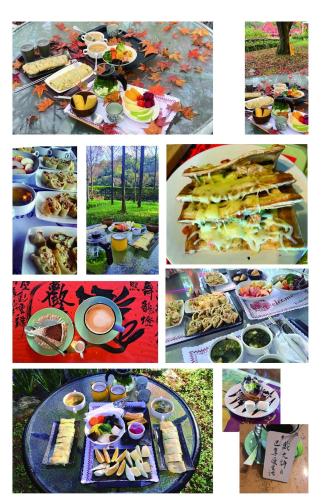 a collage of pictures of different types of food at Rainbow Bridge B&B in Sanzhi