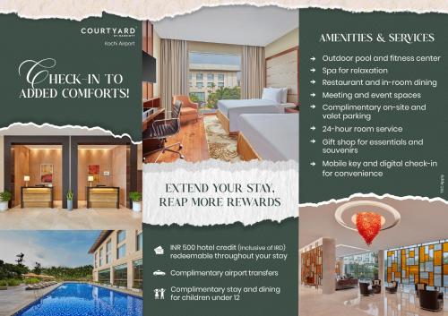 a flyer for a villa with a swimming pool at Courtyard by Marriott Kochi Airport in Nedumbassery