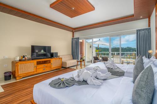 Postel nebo postele na pokoji v ubytování SADAMATRA - Luxury Infinity Views
