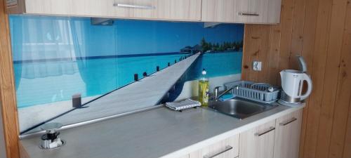Dapur atau dapur kecil di Domki SOLE